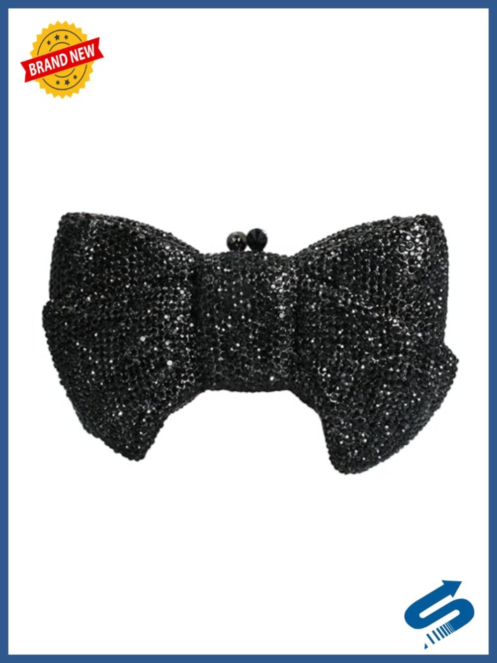 Luxury Bowknot Evening Clutch Sparkling Rhinestones Detachable Chain Mini Size